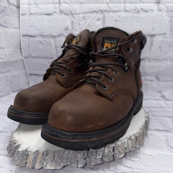 Timberland Pro 33034 24/7 Pit Boss Steel Toe Boots Brown 9.5 W Cushion Safety - Picture 5 of 12
